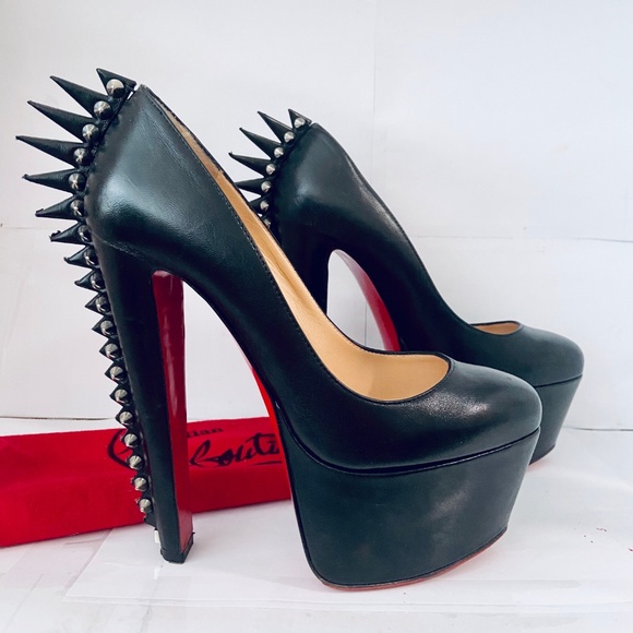 ❌SOLD❌Louboutin ELECTROPUMP 160 Black Spiked Pump - Picture 2 of 8